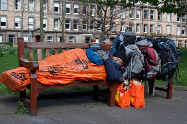 Homeless man in Edinburgh clipart