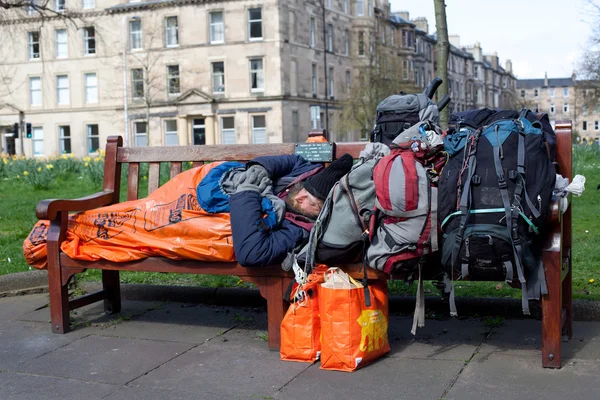 Homeless man in Edinburgh — Stock Photo, Image