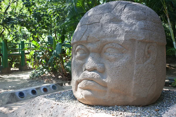 Berømt olmec-hode – stockfoto