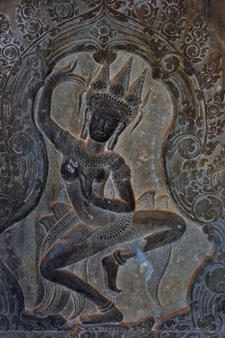 Angkor wat dans eden kadın sanatı stilize edilmiş.