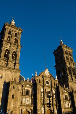 Cathedral in Central Puebla, Mexico clipart
