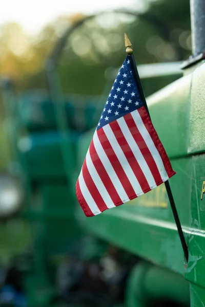 Americká Vlajka Traktoru — Stock fotografie