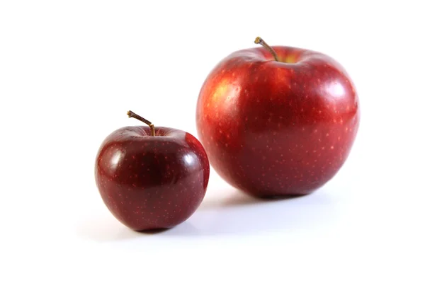 Dos manzanas rojas: grandes y pequeñas — Foto de Stock