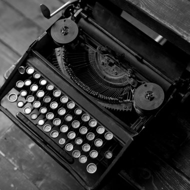 old cyrillik typewriter clipart