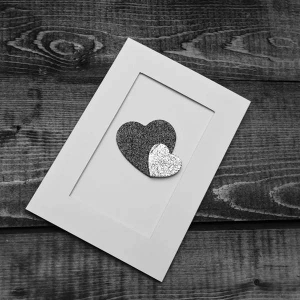 Black-and-white romantic card — Stock Photo, Image