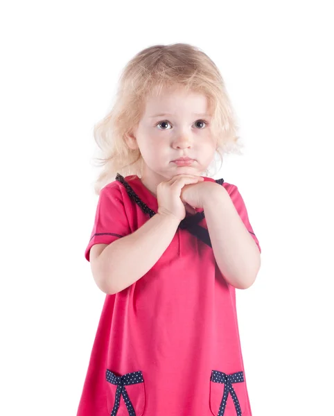 Dziewczynka 3 lat na białym tle — Zdjęcie stockowe