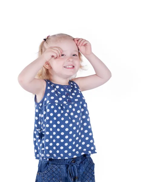 Felice bambina 3 anni sorridente — Foto Stock