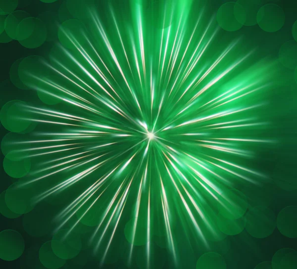 Imagen abstracta, fuegos artificiales verdes borrosas con bokeh — Foto de Stock