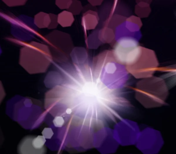 Abstract image, blurred fireworks  with glares and bokeh — Stock Photo, Image