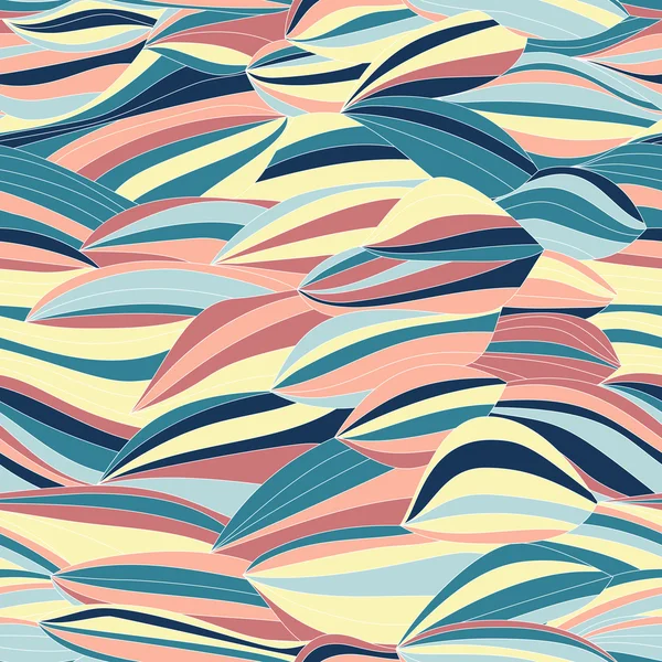Seamless wave hand-drawn pattern, waves background (seamlessly t — Stock Vector