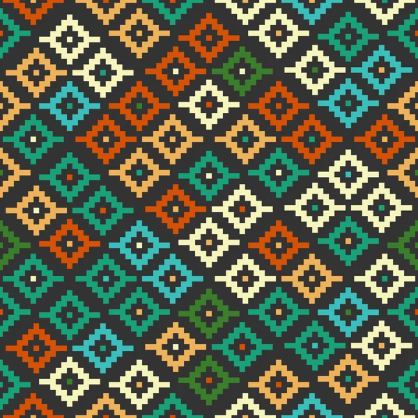 Kleurrijke tribal naadloze patroon korrelig — Stockvector