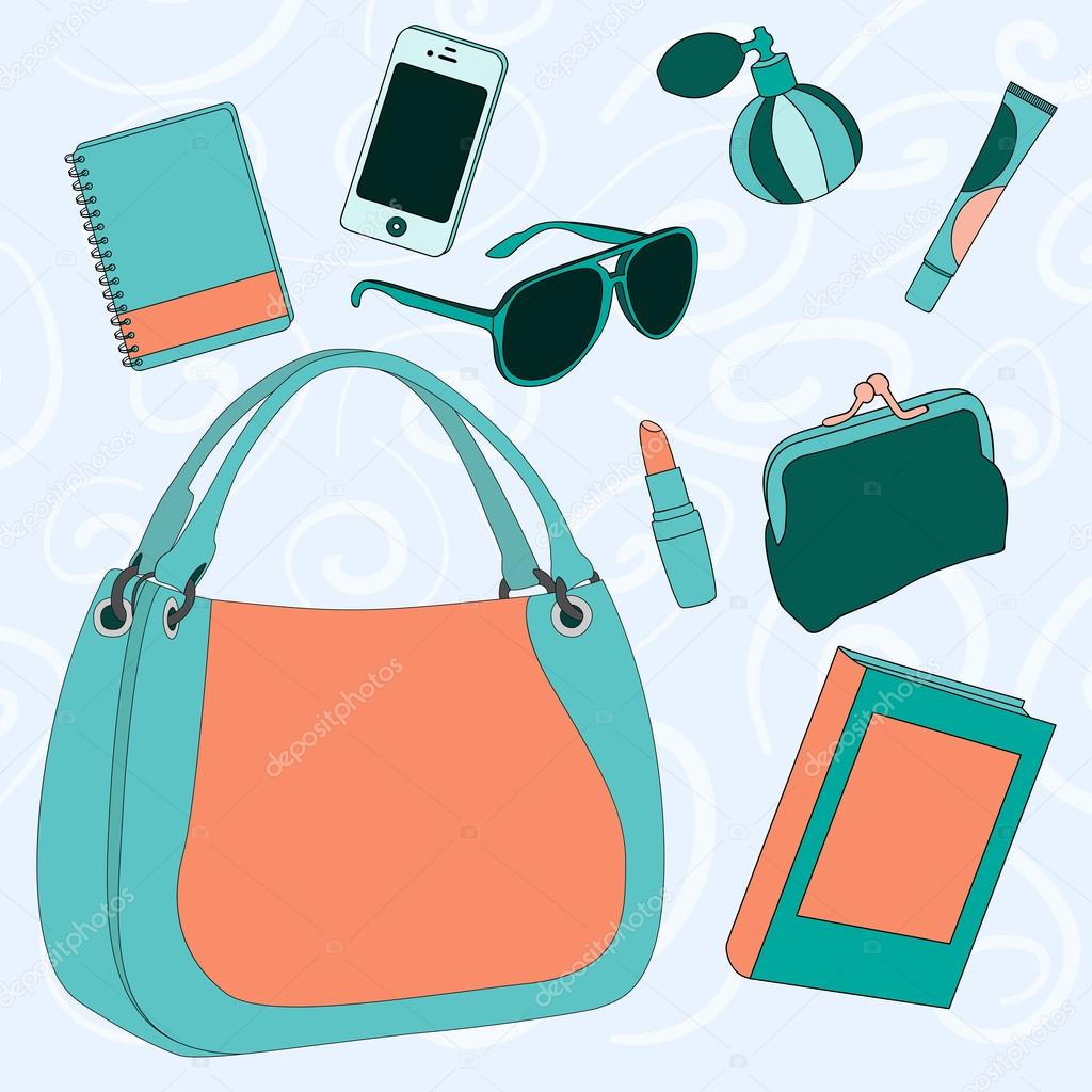 What is stored in the women's bag?