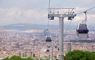 füniküler Barcelona, montjuic dan Şehir Manzaralı