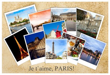 Paris, farklı fotoğraf kolaj, seyahat kartpostal