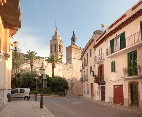 Starożytnej twierdzy w sitges — Zdjęcie stockowe