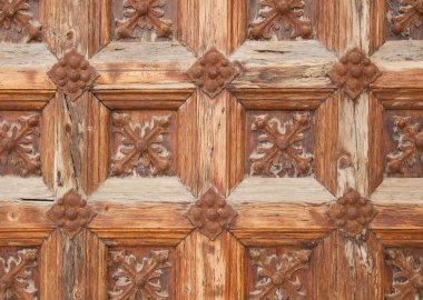 antika ahşap kapı, ortaçağ mimarisi. ol bir kapı parçası