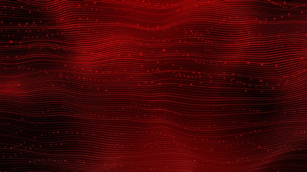 Visualización de macrodatos. Fondo abstracto con puntos rojos de conexión y líneas sobre fondo oscuro — Foto de Stock