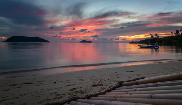 Bright Tropical Sunset Beautiful Landscape Natural Background Texture — Fotografia de Stock