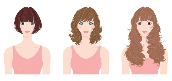 Penteado / Mulher / Ilustração — Vetor de Stock