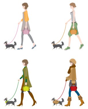 Köpekle Yürüyen Kız