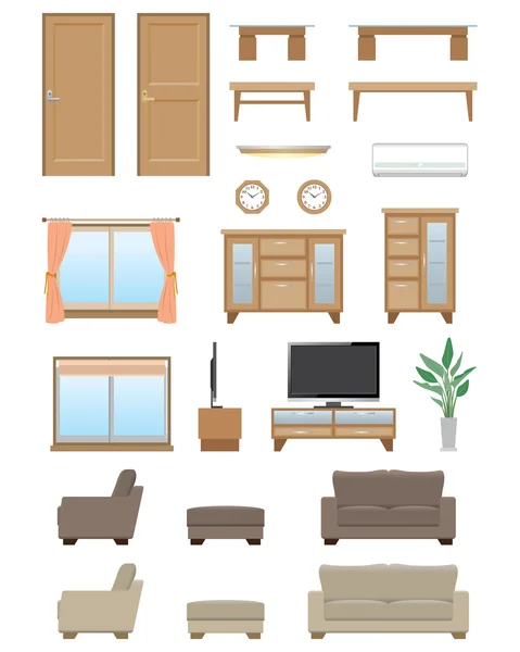 Muebles de salón — Vector de stock