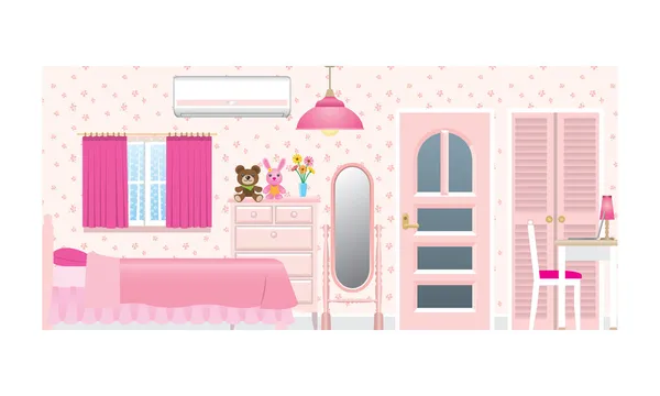 Habitación de chica — Vector de stock