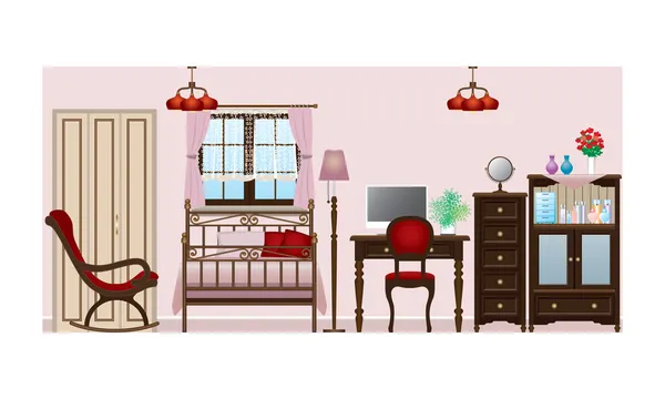 Habitación de mujer — Vector de stock