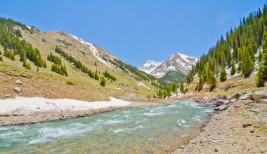 A Mountain Stream in Animas Forks, a ghost town, in the San Juan Mountains of Colorado clipart