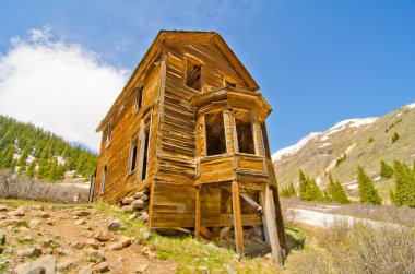The Largest Preserved House in Animas Forks, a Ghost Town in the San Juan Mountains of Colorado clipart