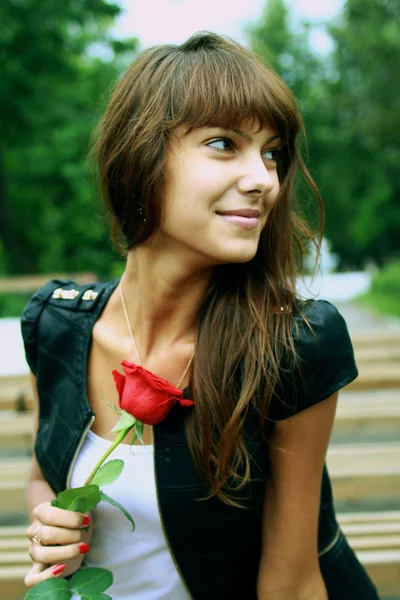 The girl rose Bud — Stock Photo, Image