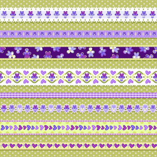 Violet-ribbons — Stock Vector