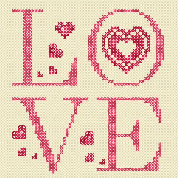 Cross-stitching embroidery — Stock Vector