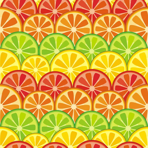 Colorful seamless citrus background — Stock Vector