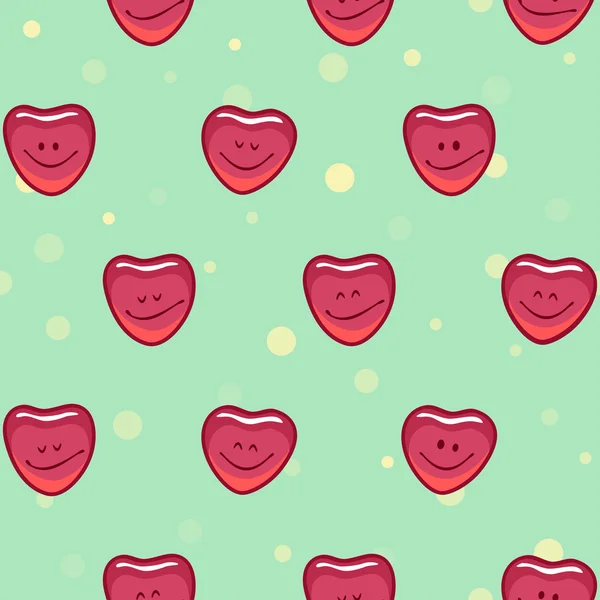 Sonriendo corazones felices — Vector de stock