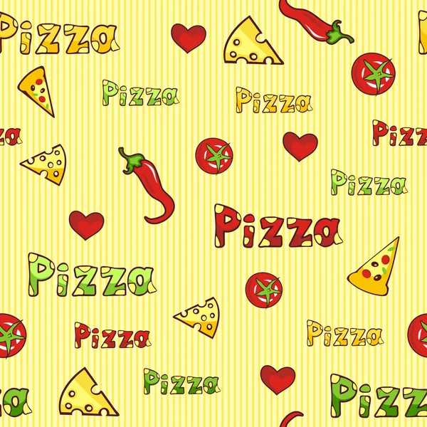 Pizza, färgglada sömlös bakgrund — Stock vektor