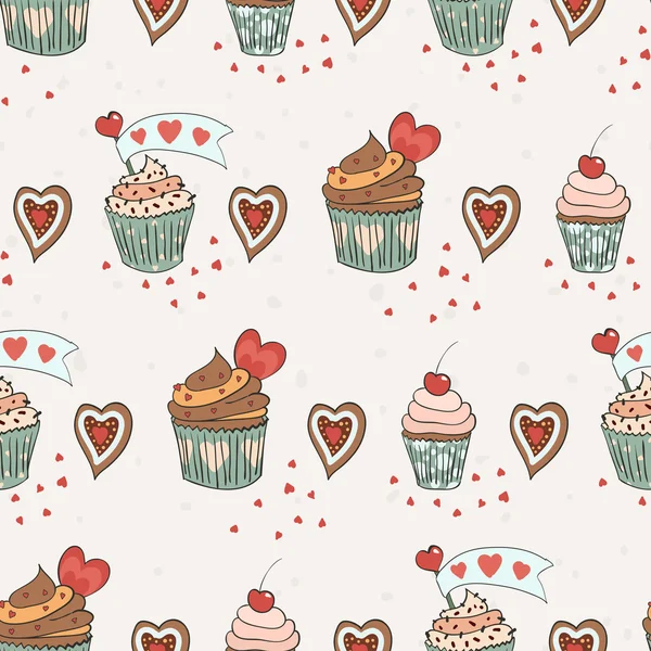 Amour cupcakes — Image vectorielle