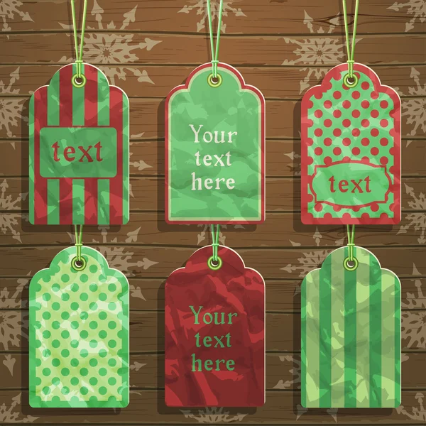 Set of Christmas tags — Stock Vector