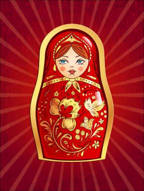 Red Russian Doll clipart