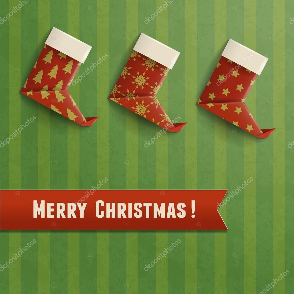 Origami Weihnachtsstiefel Stockvektor Mything 35705325