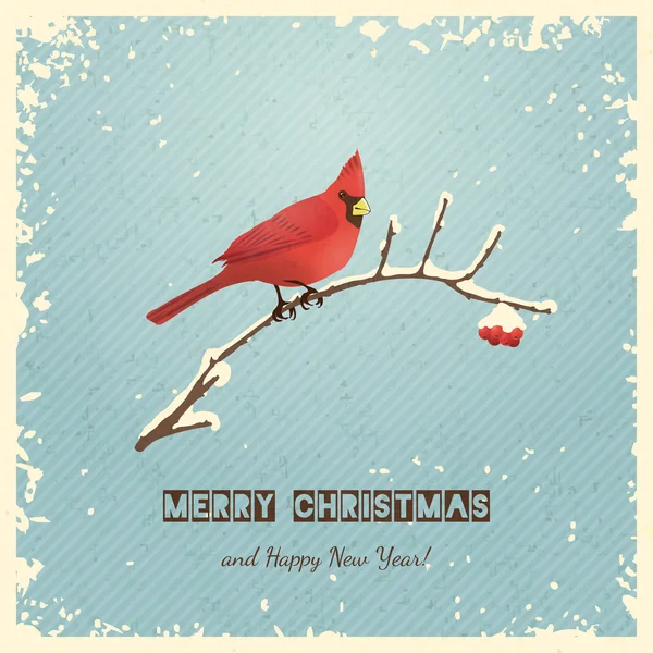 kuş ile yılbaşı tebrik kartı