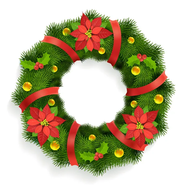 Christmas Wreath — Stock Vector