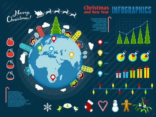 Infographies de Noël — Image vectorielle