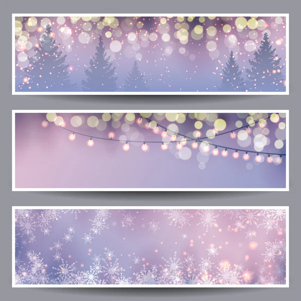 Set of Christmas Banners — Stock Vector