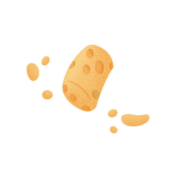 Векторная иллюстрация винной вилки, нарисованная вручную на белом фоне. Шампанское или вино пробки текстурированный элемент для ресторана, бара или паба дизайн.