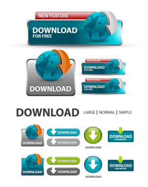 download simgeleri ve düğmeleri koleksiyonu