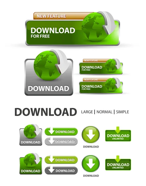 download simgeleri ve düğmeleri koleksiyonu