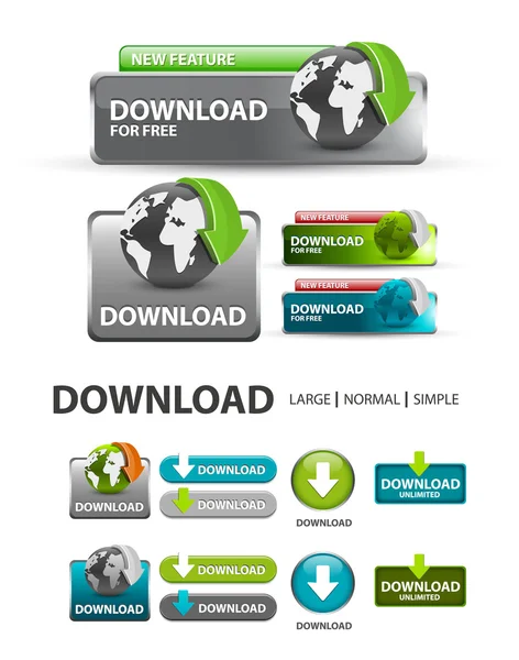 download simgeleri ve düğmeleri koleksiyonu