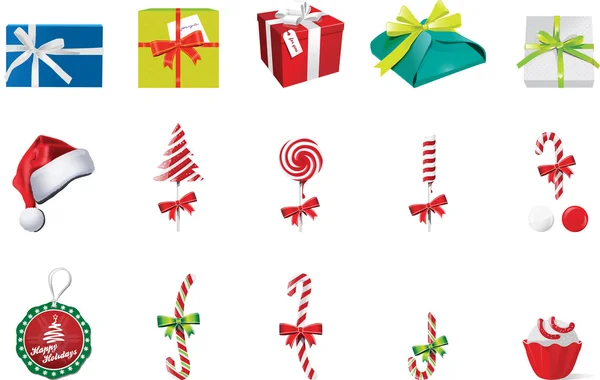 Icônes rétro de Noël — Image vectorielle