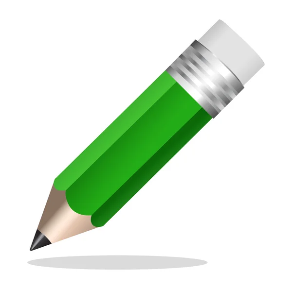 Zöld ceruza ikon — Stock Vector