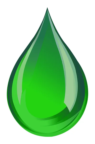 Zöld víz droplet ikonra — Stock Vector